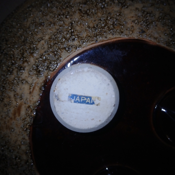 Vintage MCM Yamasan Tri-footed Ikebana Bowl Planter Thick Sand Glaze - Picture 6 of 11